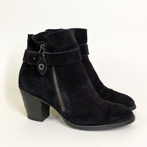Paul Green Sheridan Bootie UK 5.5 = US 8 Black Suede Block Heel